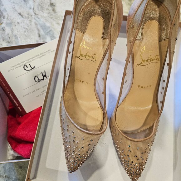 Christian Louboutin Follies Strass 100mm Mesh Pump - Picture 12 of 12